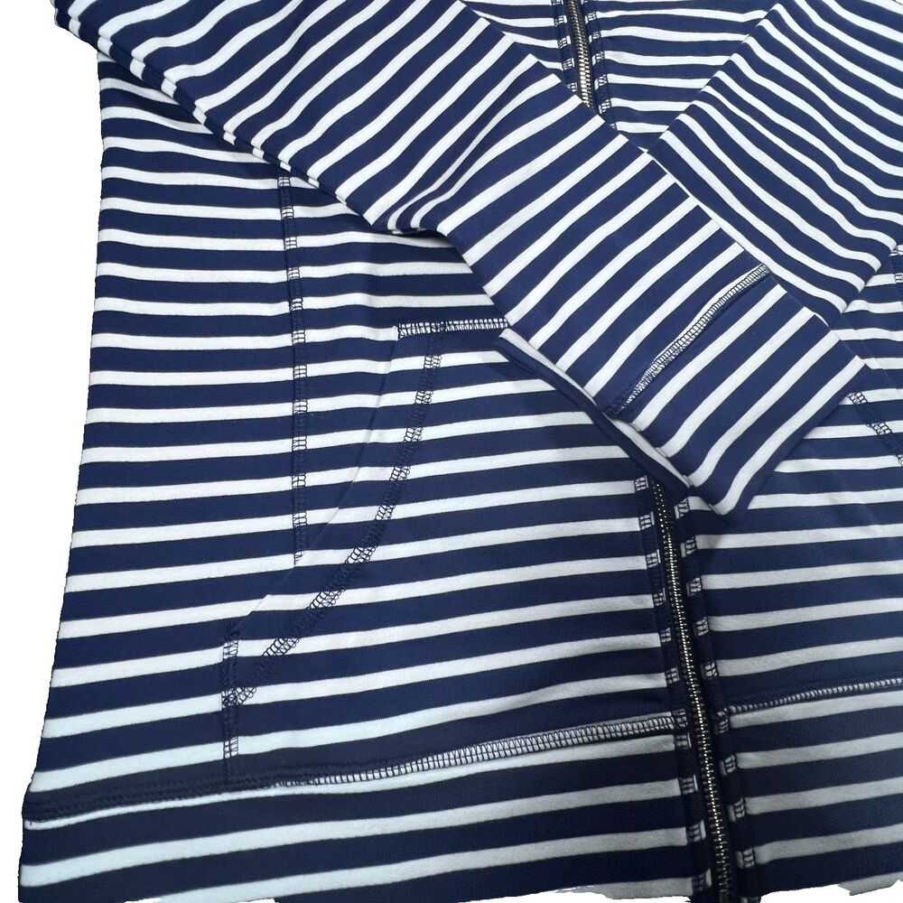 Joules Women's Oakley Full Zip Sweatshirt Jacket Pink Gray Stripe US 10 - Picture 5 of 11